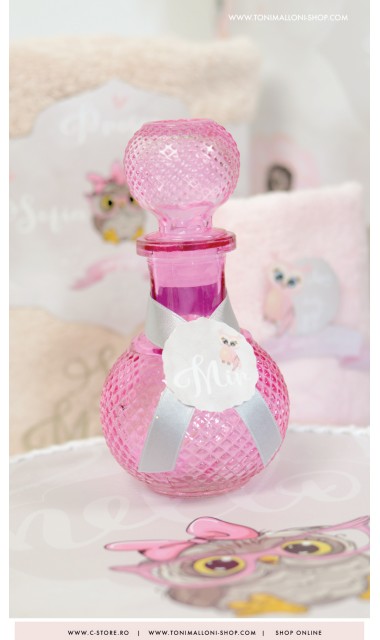 Trusou de botez brodat cu bufnite si anemone pentru fete, Bufnita Petrecareata 4